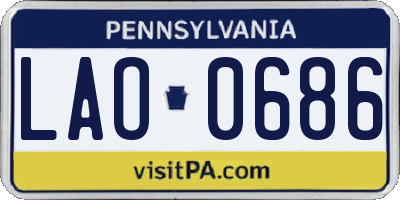 PA license plate LAO0686