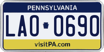 PA license plate LAO0690