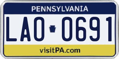 PA license plate LAO0691