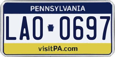 PA license plate LAO0697