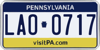 PA license plate LAO0717