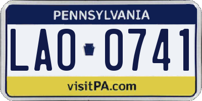 PA license plate LAO0741