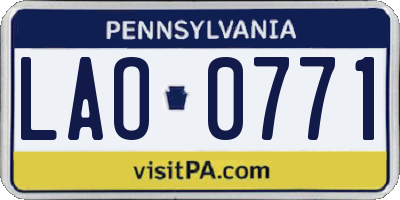 PA license plate LAO0771