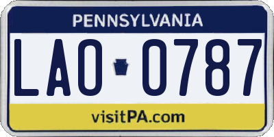 PA license plate LAO0787