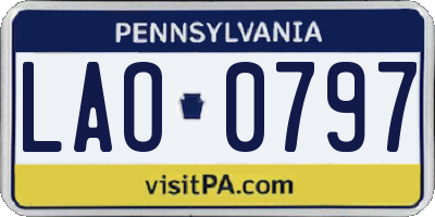 PA license plate LAO0797