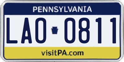 PA license plate LAO0811