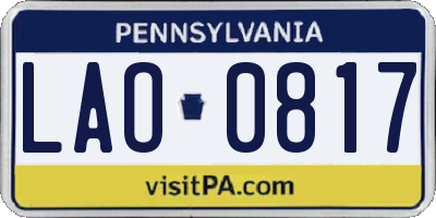 PA license plate LAO0817