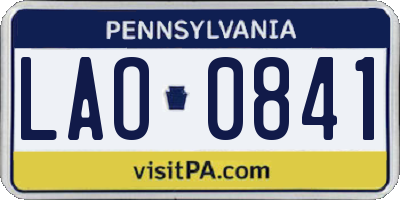 PA license plate LAO0841