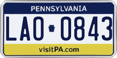PA license plate LAO0843