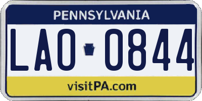 PA license plate LAO0844