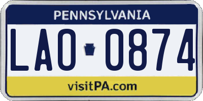PA license plate LAO0874