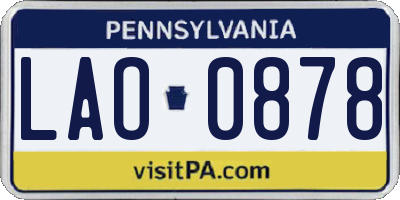 PA license plate LAO0878
