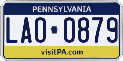 PA license plate LAO0879