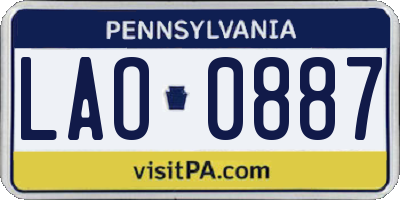 PA license plate LAO0887