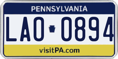 PA license plate LAO0894