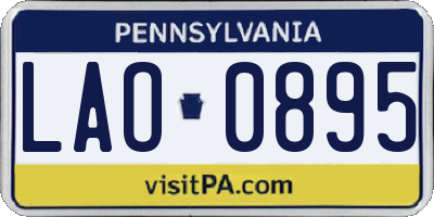 PA license plate LAO0895