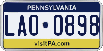 PA license plate LAO0898
