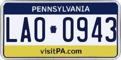 PA license plate LAO0943