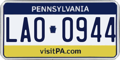 PA license plate LAO0944