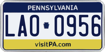 PA license plate LAO0956