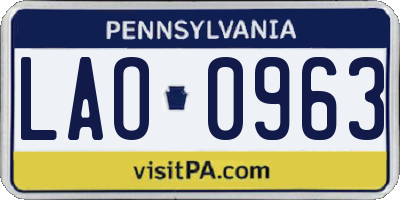 PA license plate LAO0963