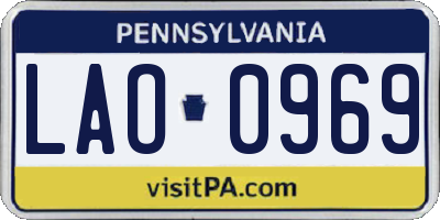 PA license plate LAO0969