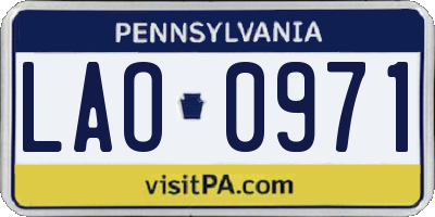 PA license plate LAO0971