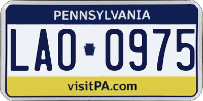 PA license plate LAO0975
