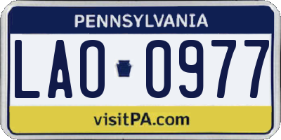 PA license plate LAO0977