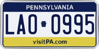 PA license plate LAO0995