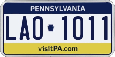 PA license plate LAO1011