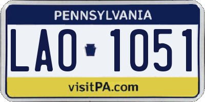 PA license plate LAO1051