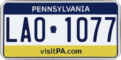 PA license plate LAO1077