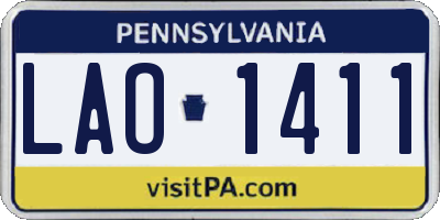 PA license plate LAO1411