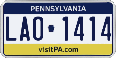 PA license plate LAO1414