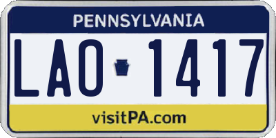 PA license plate LAO1417