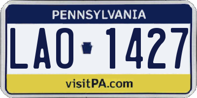 PA license plate LAO1427