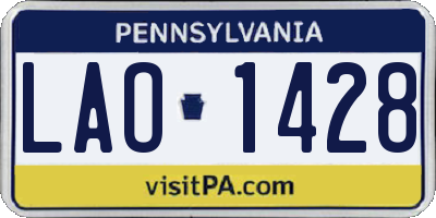 PA license plate LAO1428