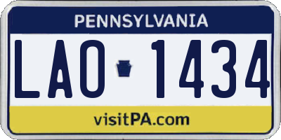 PA license plate LAO1434