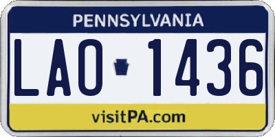 PA license plate LAO1436