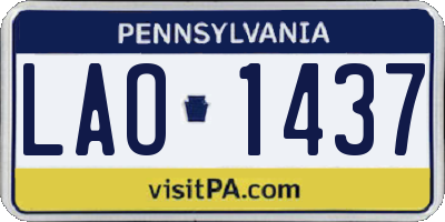 PA license plate LAO1437