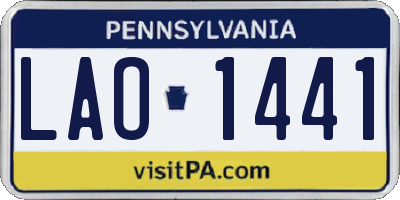 PA license plate LAO1441