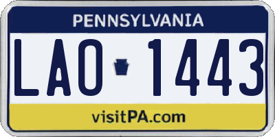 PA license plate LAO1443