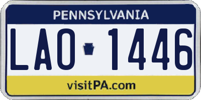PA license plate LAO1446