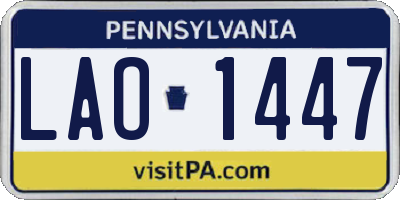 PA license plate LAO1447