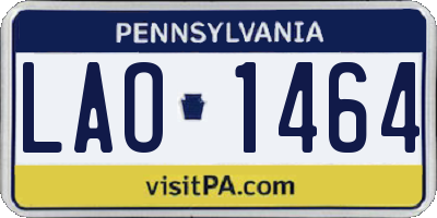 PA license plate LAO1464