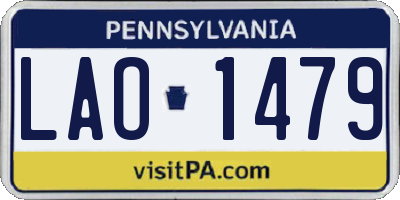 PA license plate LAO1479
