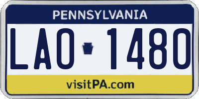 PA license plate LAO1480