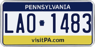 PA license plate LAO1483