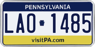 PA license plate LAO1485
